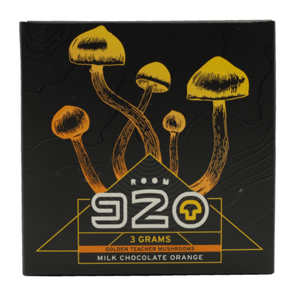 Room 920 - Mushroom Chocolate Bar - Milk Chocolate Orange - 3 grams | Shroom Dudes Canada