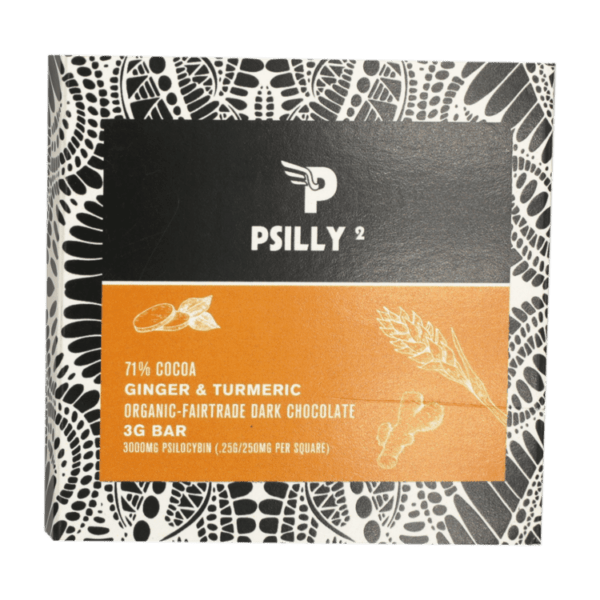 Psilly - Dark Chocolate Bar - Ginger & Turmeric | Shroom Dudes Canada